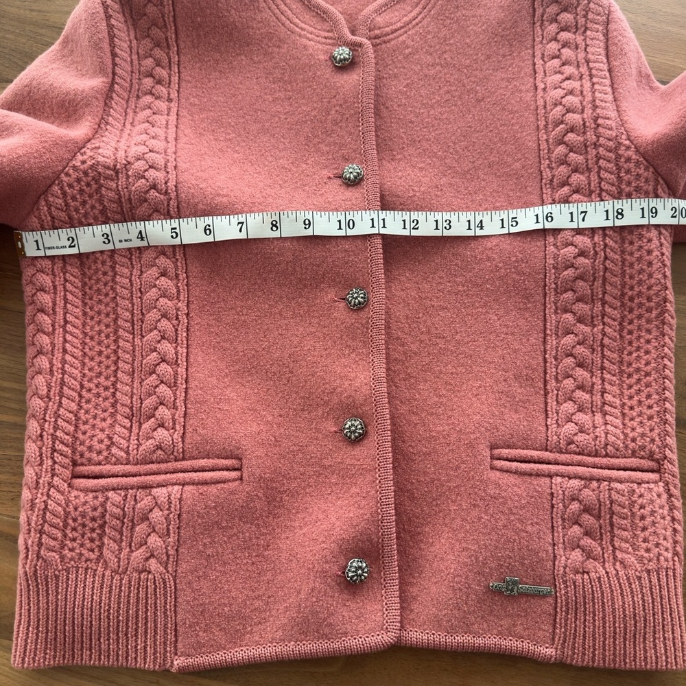 Vintage Salzburg Austrian Pure New Wool Cropped Cardigan Jacket – Medium - Picture 7 of 9